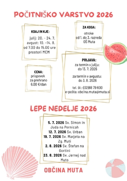 počitniško varstvo in lepe nedelje